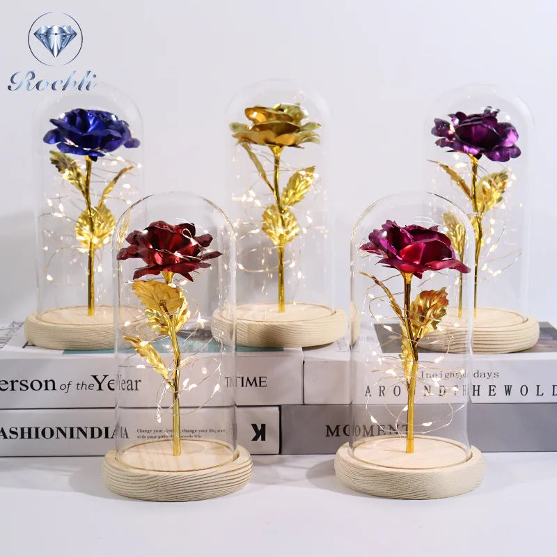 Eternal Rose LED Night Light Creative Acrylic Glass Lampshade Graduation Christmas Valentine's Day Gift Long Lasting 3-5 Years