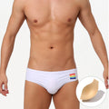 Men's Rainbow Triangle Board Shorts with Cup Gradual Change Swim Trunks
