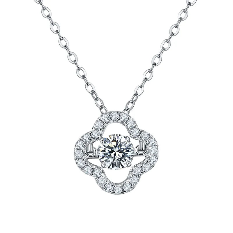 RINNTIN SMN58 Design Jewelry 925 Sterling Silver Spirit Necklace Moissanite D Color VVS Pendant for Women Moissanite Necklace