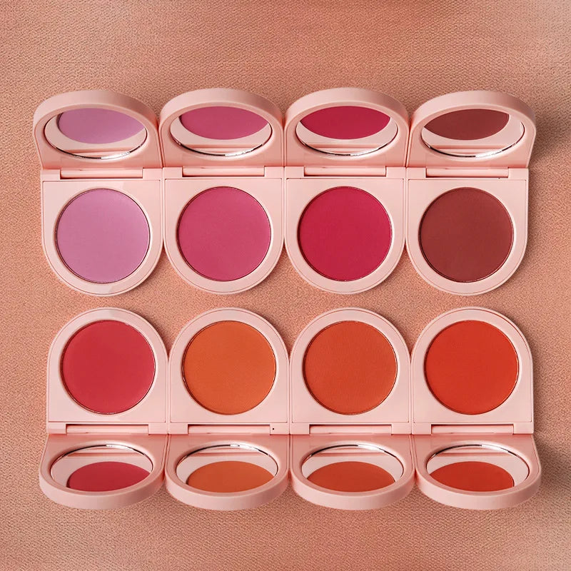 New Popular Cosmetic Cute Pink Blush Powder Private Label 8 Colors Single Highlighter Blush Powder