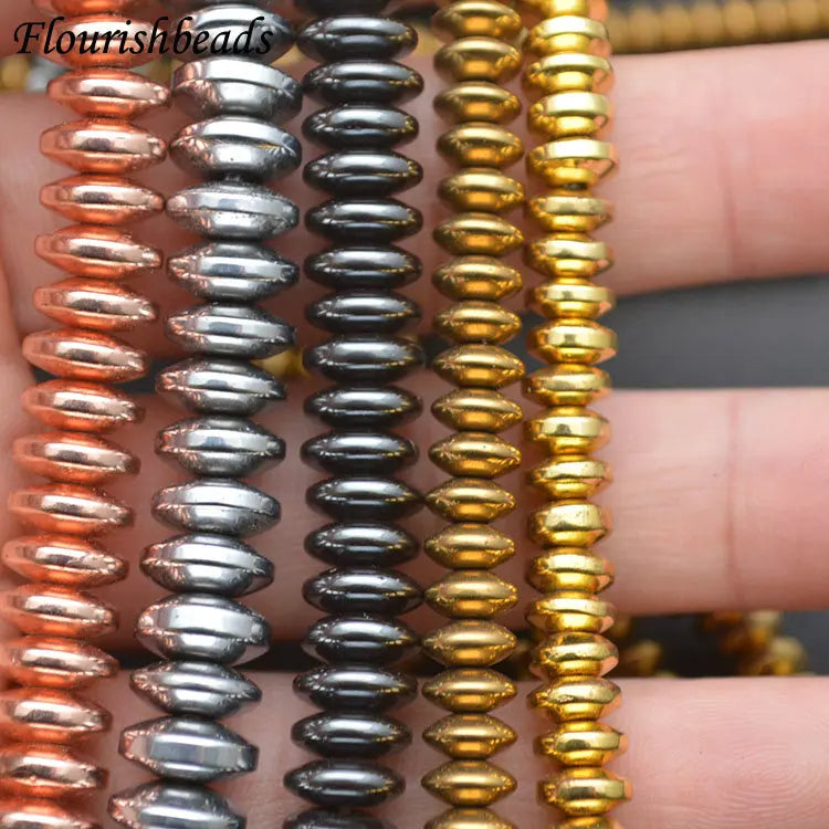 Wholesale Fashion Natural Hematite Multi Color Rondelle Shape Loose Beads for Women Jewelry Party Necklace Bracelet Making