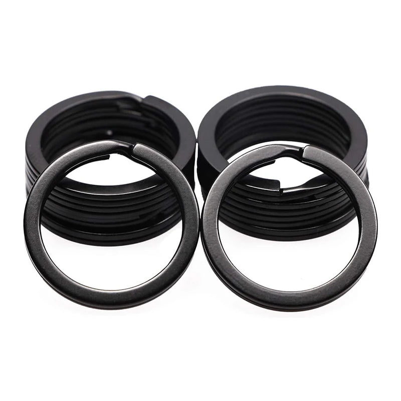Wholesale 30mm Black Key Rings Bulk Flat Split Key Rings Metal Keychain Accessories