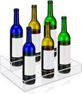 Acrylic Wine Bottle Holder Clear Coffee Syrup Rack 2 Tier Water Bottle Organizer Bar Syrup Bottle Display