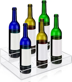 Acrylic Wine Bottle Holder Clear Coffee Syrup Rack 2 Tier Water Bottle Organizer Bar Syrup Bottle Display
