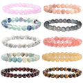 8mm Fashion Brand Luxury Crystal Rhinestone Ball Trendy Stretch Beaded Bracelet for Women Men Handmade