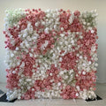 Royal Artificial Flower Wall Panel Pink White Green Leaves Rose Flower Decoration Backdrop Artificial Flower Wall for Wedding
