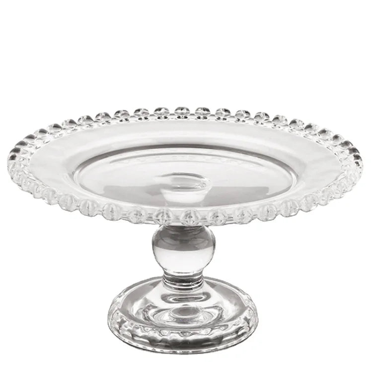 Clear Glass Tall Pedestal Cake Plate Stand for Party Occasions