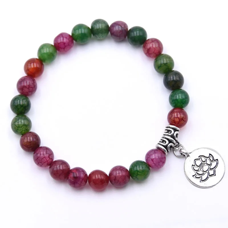 New Simple Design Fashion Jewelry Yoga Bracelet Natural Stone Beads Elastic Energe Charm Bracelet