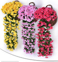 Silk Violet Flower Garland Artificial Vine Shrubs for Wedding Home Decor