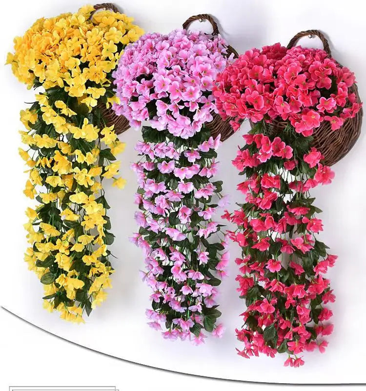 Silk Violet Flower Garland Artificial Vine Shrubs for Wedding Home Decor