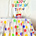 Balloon Pattern PE Plastic Disposable Tablecloth Kids Dessert Table Birthday Decorations Festival Party Table Covers Tablecover