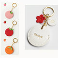 Wholesale Fashion Genuine Leather Display Pendant Keychain Charm Bag Leather Round Key Chain