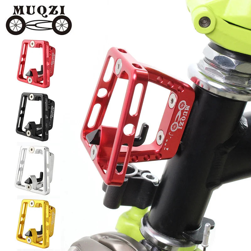 MUQZI Folding Bike Accessories Pig Nose Front Shelf Mount Carrier Aluminum Alloy Split Holder Pig Nose