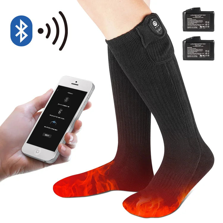 5V 5000Mah Smart Li Ion Battery Double Layer Thick Electric Dongguan High Custom Logo Waterproof Heated Winter Socks Bluetooth