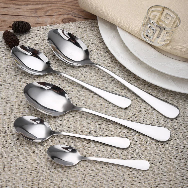 Hot Selling Stainless Steel Spoon Cutlery Set Dessert Coffee Spoon Restaurant Kitchen Spoon Six Pcs Set