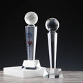 Personalized K9 Clear Crystal Glass Cricket Trophy Award Cup Sports Basketball Football Golf Trophy With Logo Custom