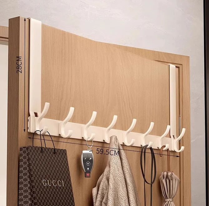 Silent Over the Door Hook Rack Door Hook Hanger Organizer for Bedroom Bathroom Entryway Closet