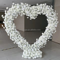 H117 White Heart Shaped Marry Me Proposal Silk Faux Floral Runner Arrangement Arch Artificial Rose Heart Flowers for Decor