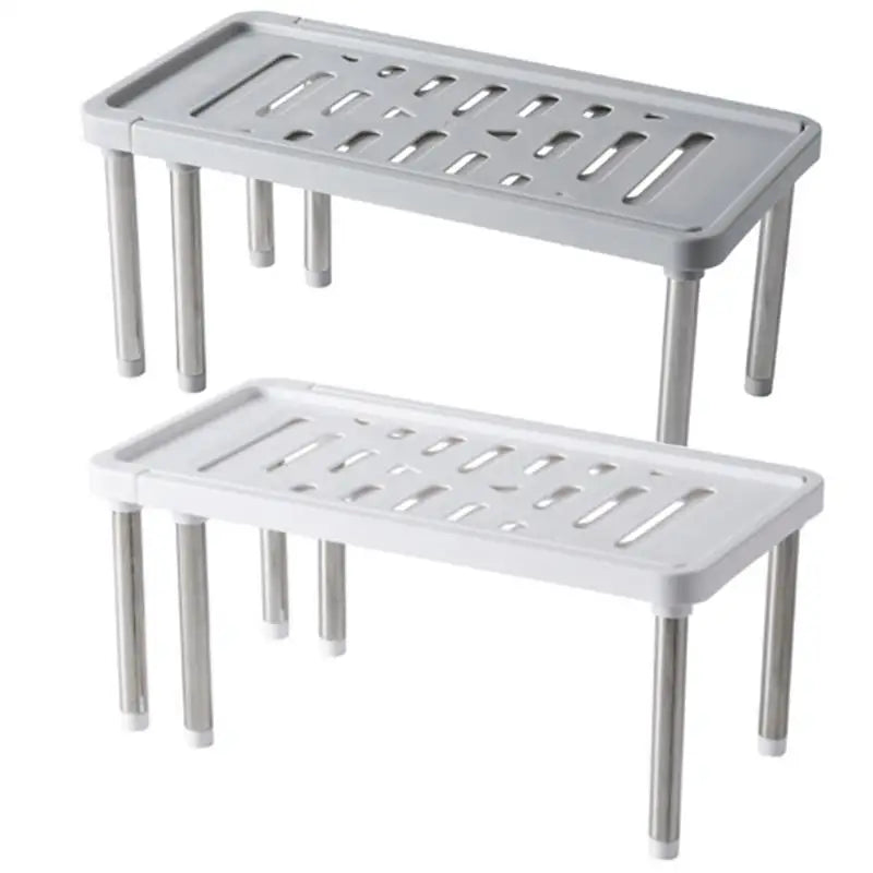 HelloWorld Stainless Steel Storage Shelf Shoe Rack Cabinet Holders Home Closet Organizer Space Saving Wardrobe Shelves Kitchen Organizer