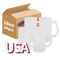 RTS USA Warehouse 24pcs/ctn Frosted Beer Mug Sublimation 16oz Frosted Beer Mug Glass Frosted 16oz Beer Mug