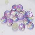 Factory Wholesale 12mm Acrylic Diamonds Flatback Scaly Figure AB Glitter DIY Round Resin Drill