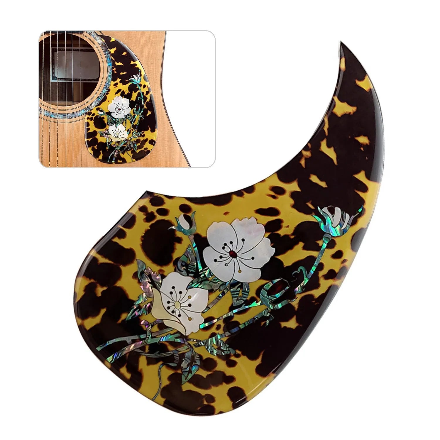 High-grade Folk Guitar Pickguard Pick Guard with Decorative Flower Pattern for 40 Inch 41 Inch Acoustic Guitars