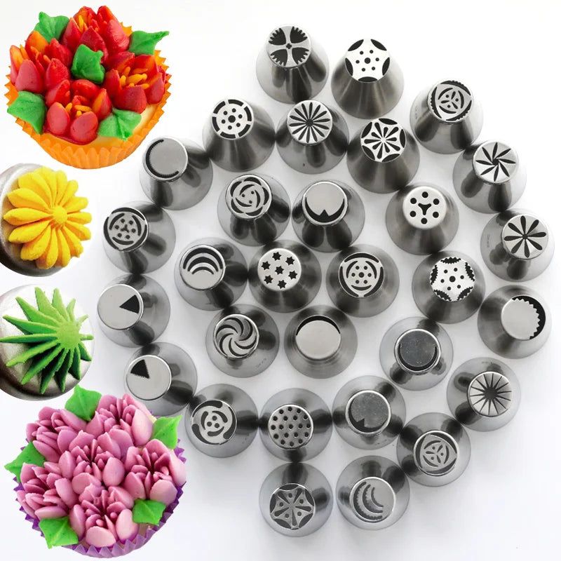 304 Stainless Steel Eco-Friendly Reusable Cake Decorating Supplies Piping Tips & Icing Nozzles Essential Baking Tool