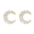 925 Sterling Silver Earrings Female Letter c Diamond Earrings Minimalist Cold Wind Earrings Ins Temperament Jewelry
