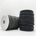 SINONG 6-row Crystal Decorative Shoelaces DIY Rope Rhinestone Black Round Tube Glass Bow Rhinestone