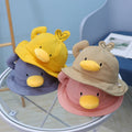 Summer Fashion Cotton Foldable Cute Yellow Duck Fisherman Cap Children Kids Bucket Hat