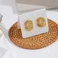 Waterproof 18K Gold Plated Stainless Steel Jewelry Geometric Coil Oval Stud Earrings Wholesale for Woman Earrings E241629
