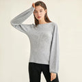 High Quality Spring  Loose Pullover Round Collar Lantern Sleeve Wool Sweater Woman