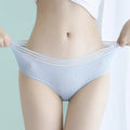 Solid Colour Japanese Cute Mid-Waist Women's Triangle Shorts Threaded Hollow Girls' Thongs Panties Woven Weaving Method