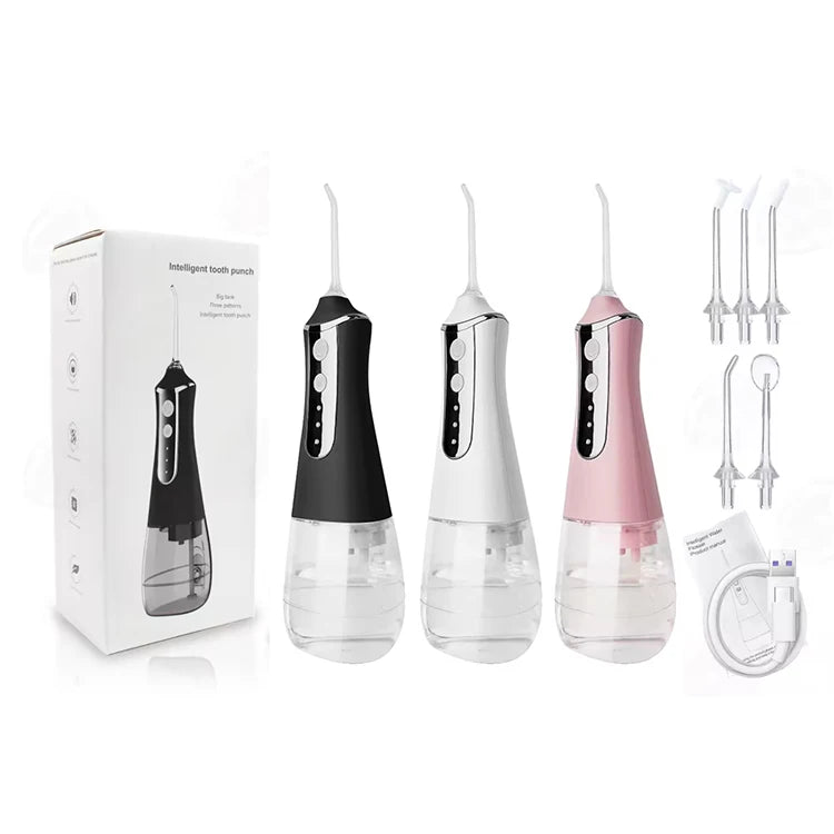 Oral Irrigator Dental Floss IPX7 Waterproof 300ML Water Tank Intelligent Water Flosser Portable Electric Tooth Cleaner Home Use