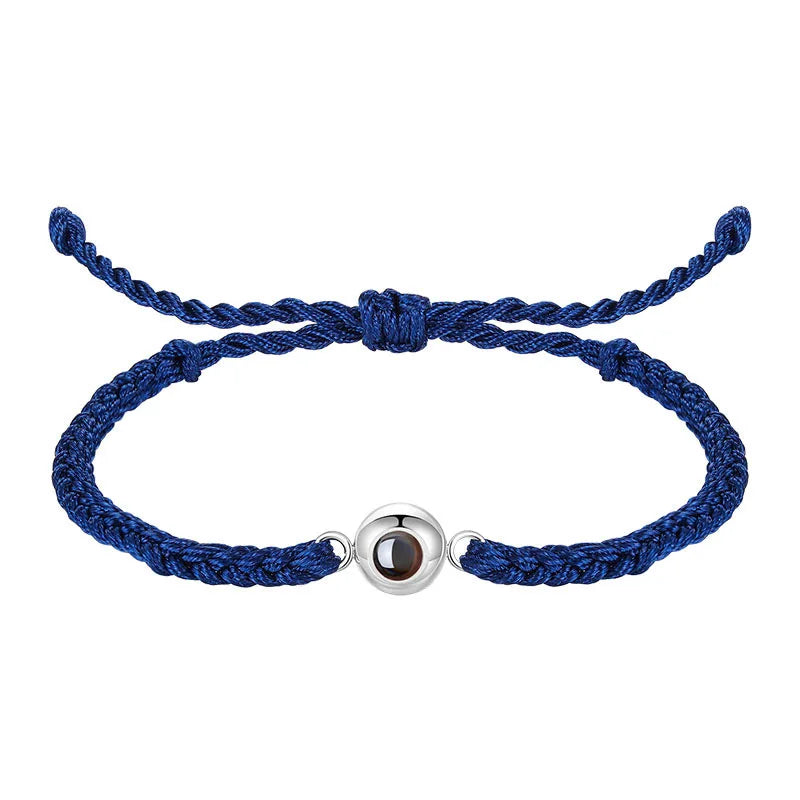 DUYIZHAO Trendy Customized Photo Projection Jewelry Bracelet 100 Language I Love You Projection Woven Bracelet for Men Women