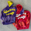 Custom Wholesale 450 Gsm Heavyweight Cotton Vintage Puff Print Satin Lined Hoodie Cropped Distressed Dip Dye 100% Cotton Hoodie