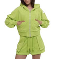 KY DIstress Crop Oversized Box Hoodie and Shorts Custom Label Ribbed Cotton Outfit Tracksuit