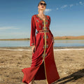 Hot Faddish Hand-stitched Drill Women's Arabian Dress Party Robe Moroccan Kaftan Muslim Wear  Kurti Indian