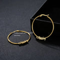 Custom Personalized Name Diamond Hoop Earrings Rose Gold Plated Stainless Steel Trendy Gift for Women Girls Mother's Day