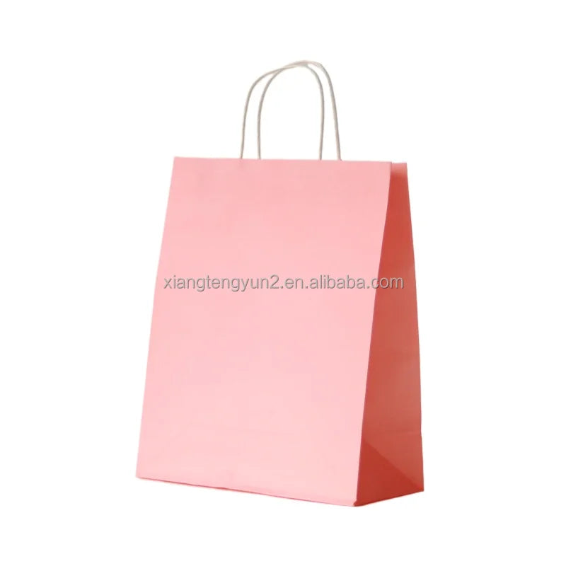 Custom Handle Nature Kraft Paper Shopping Bag Low Price Custom Kraft Bag Paper Bags With logo
