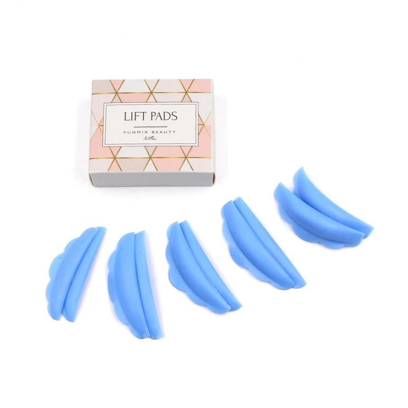 Blue/Clear 5 Pairs Silicone Eyelash Perm Pad Recycling Lashes Rods Shield Lifting 3D Eyelash Curler Eyelashes Extension Tools