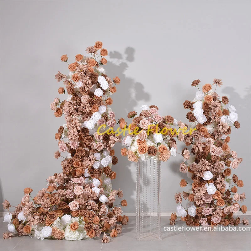 H-400 New Style Cake Tower Set Floral Display Window Showroom Layout Flower Arch Horn Decoration Backdrop Wedding Event