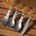 Camping Tool Titanium Spoon Fork Knife Cutlery Sets Portable Tableware Outdoor Camping Tableware Camping Equipment