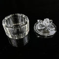 Glass Crystal Jar Jewelry Trinket Box with Flower Lid MH-QT0477