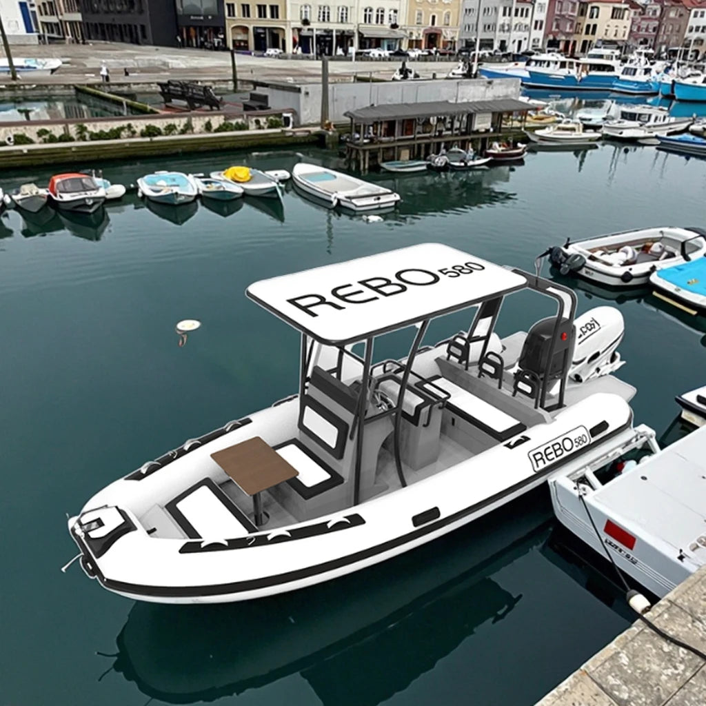 19ft Double Deep V Aluminum Hull RHIB580 Hypalon Orca With 10Capacity Inflatable Boat