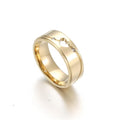 Yiwu Aceon Stainless Steel Carved Edge Line Love Sign Cut Out Hollow Heart Stone DIY Engrave Gold Personalize Anniversary Ring