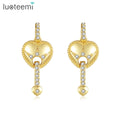 LUOTEEMI Stud Earrings Jewelry for Elegant Women  Earrings Cubic Zirconia Heart Shape Jewelry