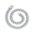 BC032  18mm Brass CZ Chain Prong Setting Zircon Cuban Link Chain Necklace Iced Out Bling Bling Hip Hop Jewelry