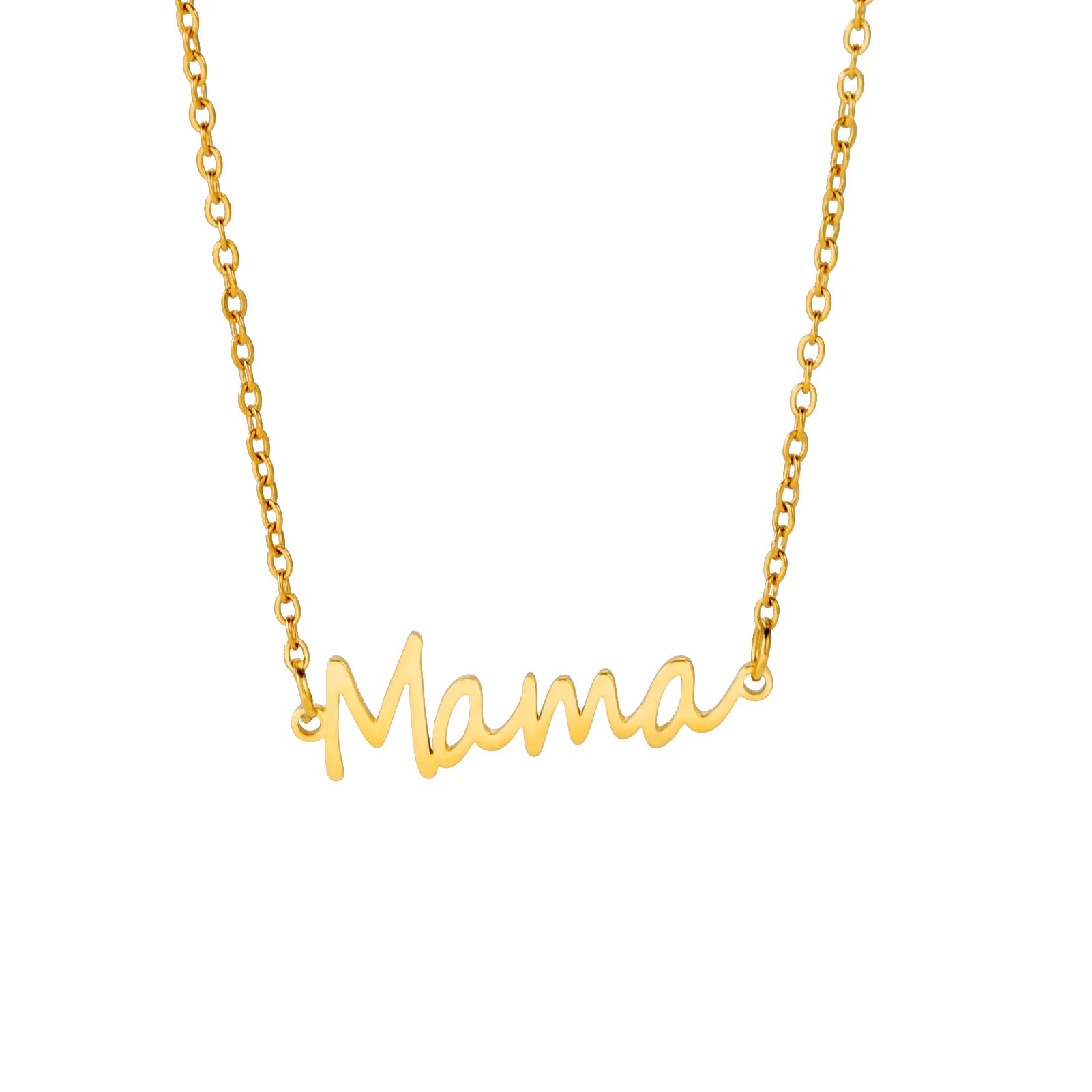 Minimalist Stainless Steel Mama Initials Letter Necklace Name Necklace Mother's Day Jewelry Gift for Mom