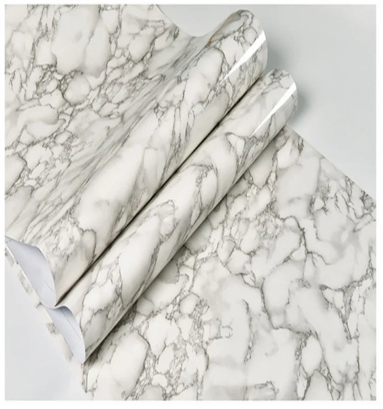 80cm Kitchen Oil Sticker Self-adhesive Marble Pattern Waterproof Cabinet Stove Countertop Wallpaper Other Wall Art
